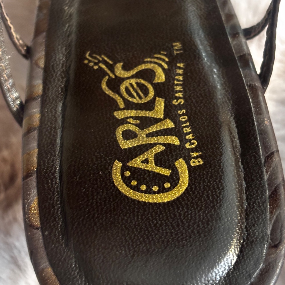 Carlos By Carlos Santana Brown Strappy Sandals 8 1/2 - Picture 7 of 8